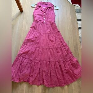 Sleeveless Pink Button-Down Dress